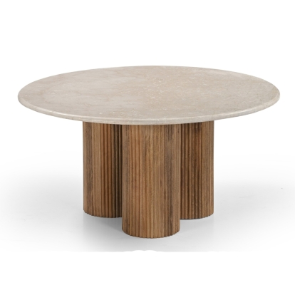 LA Furniture Hayden Modern Marble + Wood Round Coffee Table VGBR-SBA-4866 Contemporary Style by Vig Furnitrue Number 82000 Catch Home Goods