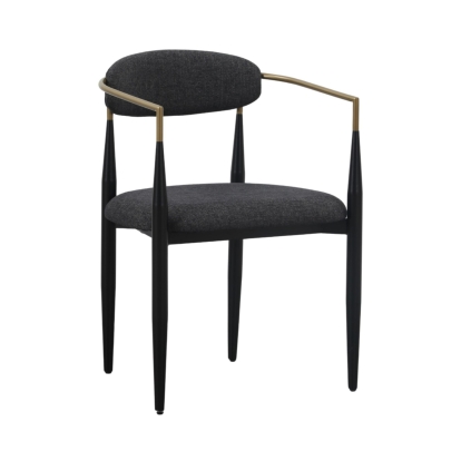 LA Furniture Buchtel Mid-Century Modern Dark Grey + Gold Arm + Black Dining Chair VGDW-J1312-DKGRY Contemporary Style by Vig Furnitrue Number 82088 Catch Home Goods