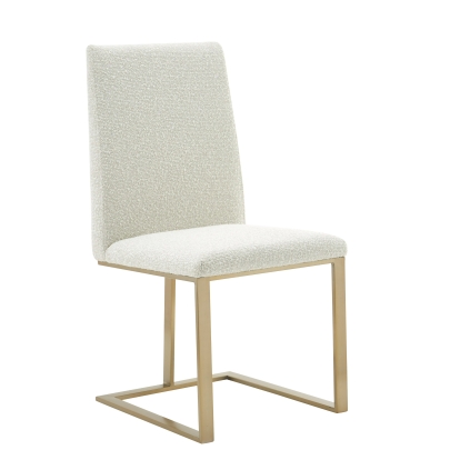 LA Furniture Frankie Modern Off-White Fabric + Antique Brass Dining Chair VGGA-6917CH-OWHTB Contemporary Style by Vig Furnitrue Number 82102 Catch Home Goods