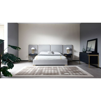LA Furniture Athena & Rothsay Modern Grey Fabric + Wenge + Gold Bedroom Set VGVC-BD2233-SET Contemporary Style by Vig Furnitrue Number 82149 Catch Home Goods