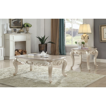 Acme Gorsedd Coffee Table with Marble Top Model 82440