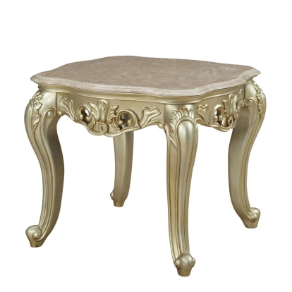 Acme Gorsedd End Table with Marble Top Model 82442