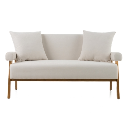 LA Furniture Cynthia Modern White Fabric + Wood Loveseat VGRH-RHS-S204-2 Contemporary Style by Vig Furnitrue Number 82490 Catch Home Goods