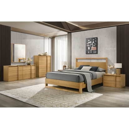 LA Furniture Eastern King Berlin Modern Natural Oak Bedroom Set VGMA-BR-92-SET-NAT-EK Contemporary Style by Vig Furnitrue Number 82715 Catch Home Goods