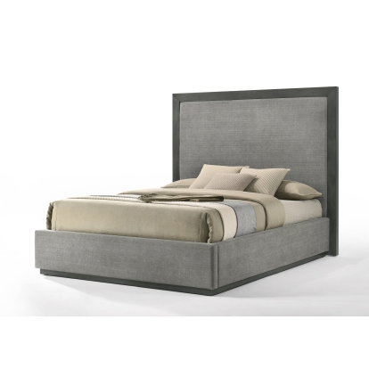 LA Furniture Eastern King Santa Barbara Modern Grey Fabric + Grey Wash Bed VGMA-BR-152-BED-GRY-EK Contemporary Style by Vig Furnitrue Number 82574 Catch Home Goods