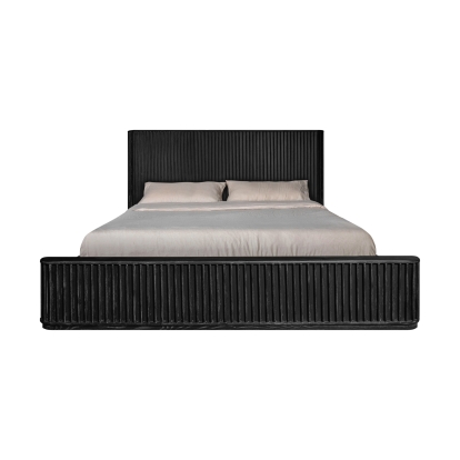 LA Furniture Eastern King Fields Modern Black Acacia Bed VGWD-VGD2-BED-BLK-EK Contemporary Style by Vig Furnitrue Number 82586 Catch Home Goods