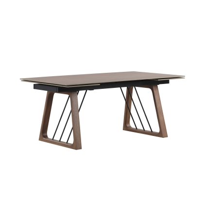 LA Furniture Emmond Mid-Century Modern Ceramic + Walnut Extendable Dining Table VGDW-DW3008-08-WAL Contemporary Style by Vig Furnitrue Number 82606 Catch Home Goods