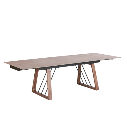 LA Furniture Emmond Mid-Century Modern Ceramic + Walnut Extendable Dining Table VGDW-DW3008-08-WAL Contemporary Style by Vig Furnitrue Number 82606 Catch Home Goods