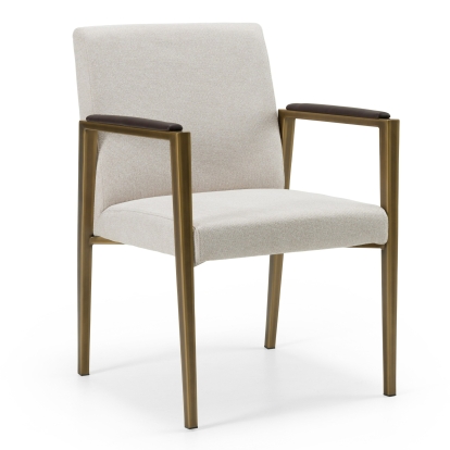 LA Furniture Sanders Modern Off-White Fabric + Brass Dining Chair VGGA-6235CH-1-OFF Contemporary Style by Vig Furnitrue Number 82743 Catch Home Goods
