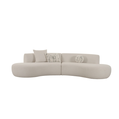 LA Furniture Weldon Modern Off-White Fabric Curved Sectional Sofa VGOD-ZW-24024-G468-1A Contemporary Style by Vig Furnitrue Number 83026|83026A Catch Home Goods