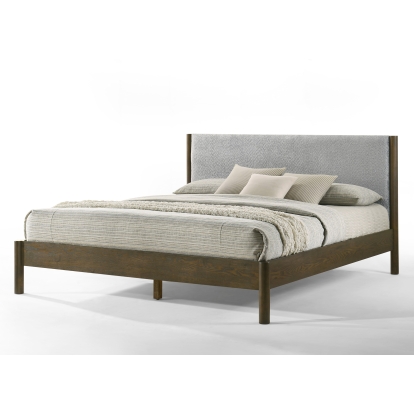 LA Furniture Queen Carolina Modern Grey Fabric + Wenge Bed VGMA-BR-167-BED-WNG-Q Contemporary Style by Vig Furnitrue Number 83033 Catch Home Goods