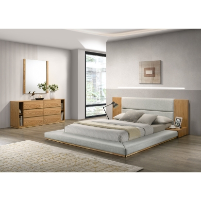 LA Furniture Jagger Modern Natural Oak Bedroom Set VGMA-BR-55-SET-NAT Contemporary Style by Vig Furnitrue Number 83045|83046|83047 Catch Home Goods