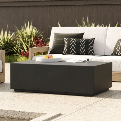 LA Furniture Fresno Modern Black Concrete Coffee Table VGGR-689980-BLK Contemporary Style by Vig Furnitrue Number 81856 Catch Home Goods
