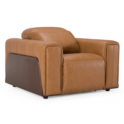LA Furniture Sandstone Modern Brown Leather Electric Recliner Chair VGKV-KM.6120-CHR-BRN Contemporary Style by Vig Furnitrue Number 83112 Catch Home Goods