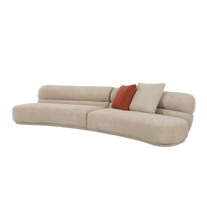 LA Furniture Knight Modern Beige Fabric Curved Sectional Sofa VGOD-ZW-24021-BGE Contemporary Style by Vig Furnitrue Number 83148 Catch Home Goods