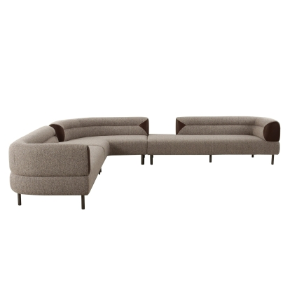 LA Furniture Plume Modern Brown Fabric Sectional Sofa VGOD-ZW-24014-BRN Contemporary Style by Vig Furnitrue Number 83146 Catch Home Goods