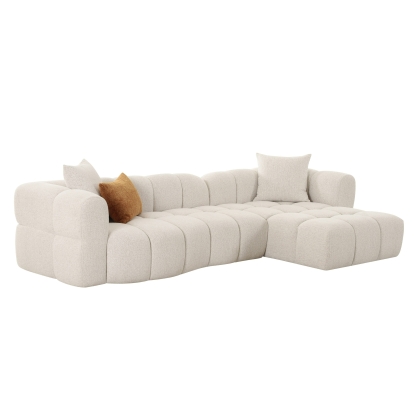 LA Furniture Freya Modern Beige Fabric Sectional Sofa with Console VGOD-RD-047-BGE Contemporary Style by Vig Furnitrue Number 83153|83153A Catch Home Goods