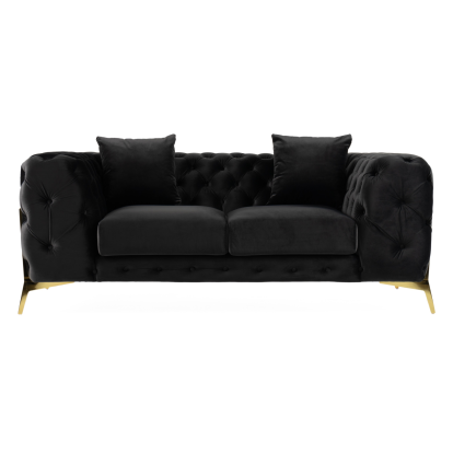 LA Furniture Clarice Transitional Black Velvet Loveseat VGAH-SF1013-2-BLK Contemporary Style by Vig Furnitrue Number 82507|83202 Catch Home Goods