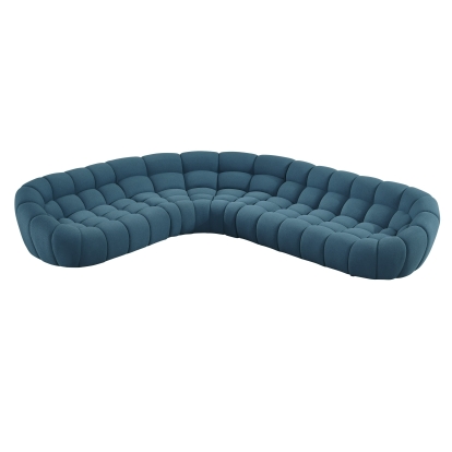 LA Furniture Yolonda Dark Teal Fabric Sectional Sofa VGEV-2126B-TEAL-SECT Contemporary Style by Vig Furnitrue Number 83251 Catch Home Goods