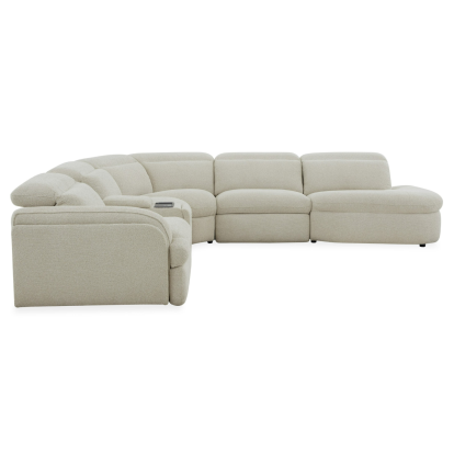 LA Furniture Ambler Modern Off-White Fabric Sectional Sofa with 2 Power Recliners Right Facing Chaise VGKV-KM.6629-SECT-LINEN Contemporary Style by Vig Furnitrue Number 83277 Catch Home Goods