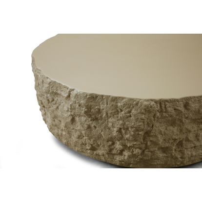LA Furniture Quarry Modern Beige Round Coffee Table VGVC-CT112-BGE Contemporary Style by Vig Furnitrue Number 83297 Catch Home Goods