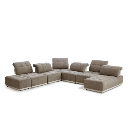 LA Furniture Ekron Modern Brown & Beige Fabric Modular Sectional Sofa VGMB-MB-1881-BRN Contemporary Style by Vig Furnitrue Number 83394 Catch Home Goods