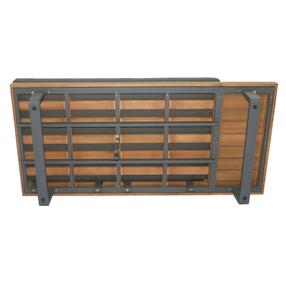 LA Furniture Skaros Outdoor Grey Olefin Fabric + Eucalyptus Sectional Sofa + Coffee Table Set VGEF-BOSTON-SEC Contemporary Style by Vig Furnitrue Number 83433 Catch Home Goods