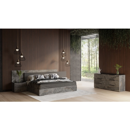 LA Furniture Ferrara Modern Volcano Oxide Grey 4-Piece Bedroom Set VGACFERRARA-4PC-SET Contemporary Style by Vig Furnitrue Number 85590|85591|85592 Catch Home Goods
