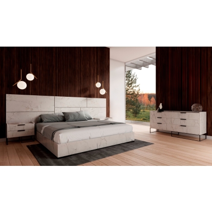 LA Furniture Marbella Italian Modern White Faux Marble 4-Piece Bedroom Set VGACMARBELLA-4PC-SET-WHT Contemporary Style by Vig Furnitrue Number 85599|85600|85601 Catch Home Goods