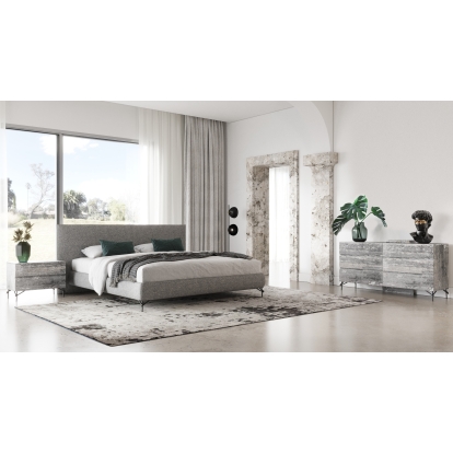 LA Furniture Aria Italian Modern Multi Grey 4-Piece Bedroom Set VGAC-ARIA-BED-4PC-SET Contemporary Style by Vig Furnitrue Number 85613|85614 Catch Home Goods