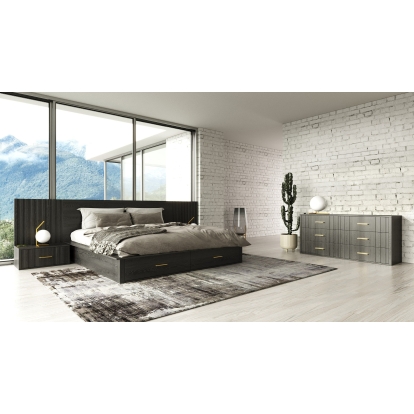 LA Furniture Manchester- Contemporary Dark Grey 4-Piece Bedroom Set VGWD-HLF2-4PC-SET Contemporary Style by Vig Furnitrue Number 85668|85669 Catch Home Goods