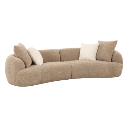 LA Furniture Trevor Modern Tan Fabric Curved Mini Sectional Sofa VGOD-24DY220-TAN Contemporary Style by Vig Furnitrue Number 85849 Catch Home Goods