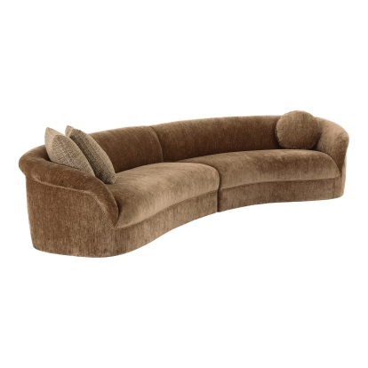 LA Furniture Sheth Modern Brown Fabric Curved Sectional Sofa VGOD-ZW-25030-BRN Contemporary Style by Vig Furnitrue Number 85885 Catch Home Goods