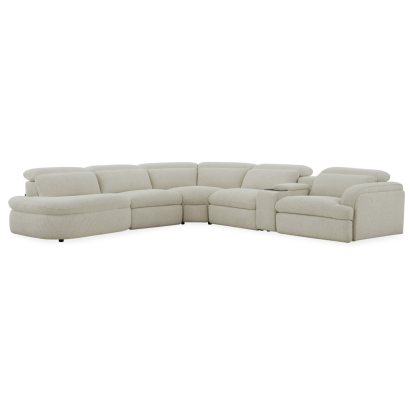 LA Furniture Ambler Modern Off-White Fabric Sectional Sofa with 2 Power Recliners Left Facing Chaise VGKV-KM.6629-SECT-LINEN-LAF Contemporary Style by Vig Furnitrue Number 86032 Catch Home Goods