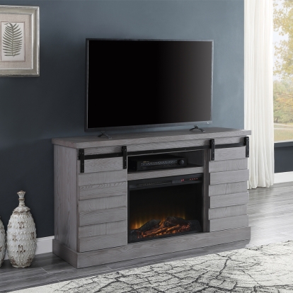 Acme Amrita Tv Stand with Fireplace Model 91616