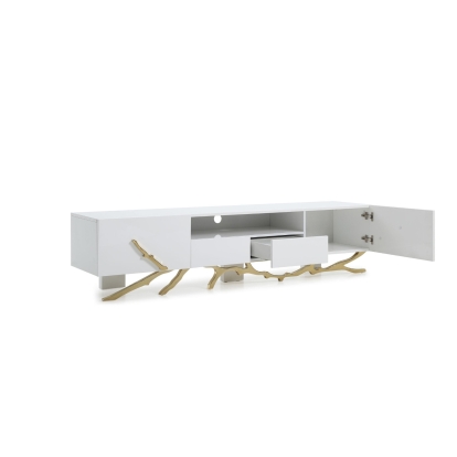 LA Furniture Legend 87"-Wide Modern White Gold TV Stand VGVC-TV8111-L Contemporary Style by Vig Furnitrue Number 79734 Catch Home Goods