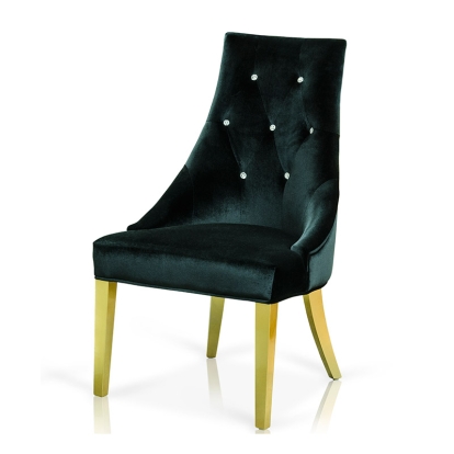 LA Furniture Charlotte Black Velour With Gold Legs Dining Chair VGUNAA031-BLKGLD Contemporary Style by Vig Furnitrue Number 13536 Catch Home Goods