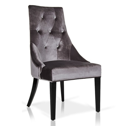 LA Furniture Charlotte Grey Velour Dining Chair (Set of 2) VGUNAA031-GRY Contemporary Style by Vig Furnitrue Number 70685Z Catch Home Goods