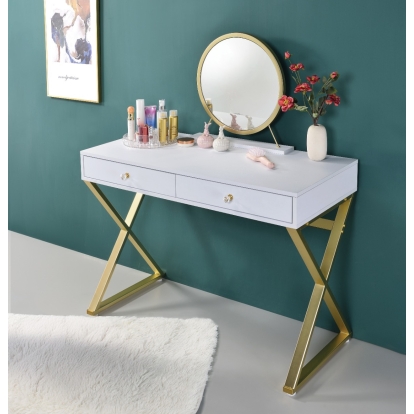 Acme Coleen Vanity Desk with Mirror & Jewelry Tray Model AC00667