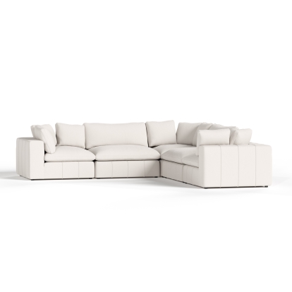 LA Furniture Vicki Modern Off-White Fabric Modular Sectional-5-Piece Sectional VGKV-KF.8033-MOD-IVORY-5-Piece Sectional Contemporary Style by Vig Furnitrue Number 85585|85585A Catch Home Goods