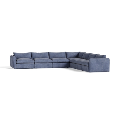 LA Furniture Kinsey Modern Blue Fabric Modular Sectional Sofa-7-Piece Sectional VGKK-KF.8035-MOD-NAVY-7-Piece Sectional Contemporary Style by Vig Furnitrue Number 83535 Catch Home Goods