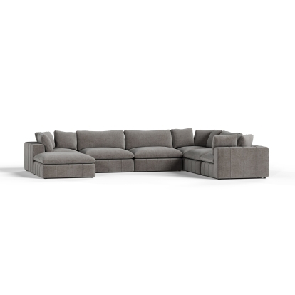 LA Furniture Vicki Modern Grey Fabric Modular Sectional Sofa-7-Piece Sectional VGKK-KF.8033-SECT-GRY-7-Piece Sectional Contemporary Style by Vig Furnitrue Number 81885|81885A Catch Home Goods