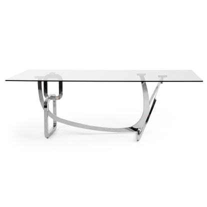 LA Furniture Adelaide Modern Stainless Steel & Glass Dining Table VGVCT1301S Contemporary Style by Vig Furnitrue Number 73908 Catch Home Goods
