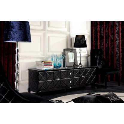 LA Furniture Monte Cristo Black Crocodile Lacquer TV Stand VGUNAK538-180 Contemporary Style by Vig Furnitrue Number 14565 Catch Home Goods