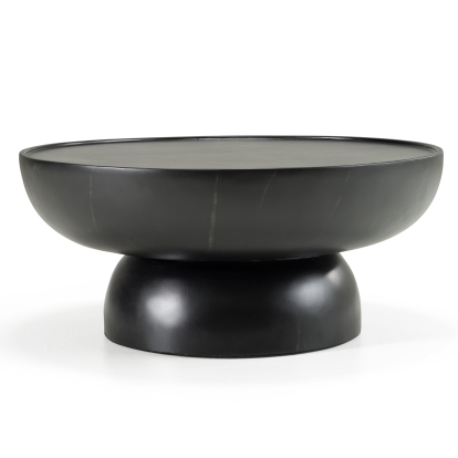 LA Furniture Akron Modern Black & White Faux Marble Round Coffee Table VGVC-CT25099 Contemporary Style by Vig Furnitrue Number 82693 Catch Home Goods