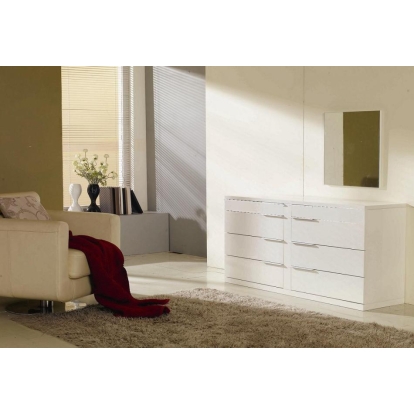 LA Furniture Prestige Modern White Lacquer Mirror VGWCPRESTIGE-MIR Contemporary Style by Vig Furnitrue Number 11708 Catch Home Goods