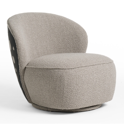 LA Furniture Allis Glam Grey and Black Fabric Swivel Accent Chair VGOD-ZW-21089-GRY-C Contemporary Style by Vig Furnitrue Number 79683 Catch Home Goods