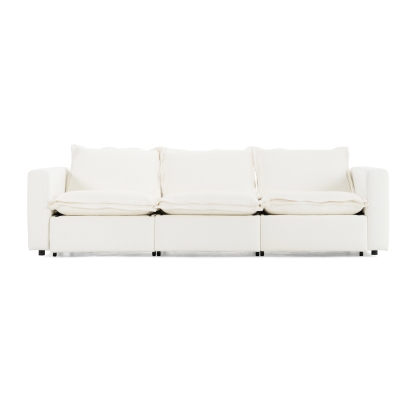 LA Furniture Almagre Modern White Fabric Sofa with 3 Electric Recliners VGEV-G2315-WHT Contemporary Style by Vig Furnitrue Number 83075 Catch Home Goods