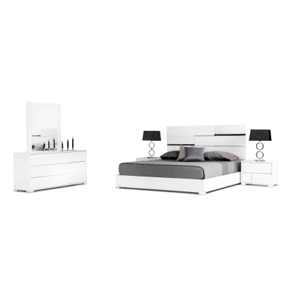 LA Furniture California King Ancona Italian Modern White Bedroom Set VGACANCONA-SET-WHT-CK Contemporary Style by Vig Furnitrue Number 71188A Catch Home Goods