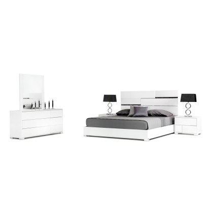 LA Furniture California King Ancona Italian Modern White Bedroom Set VGACANCONA-SET-WHT-CK Contemporary Style by Vig Furnitrue Number 71188A Catch Home Goods